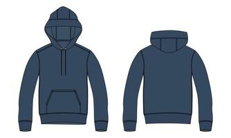 Detail Navy Blue Hoodie Template Nomer 3