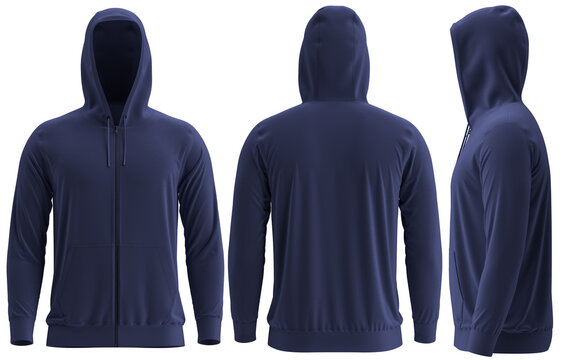 Detail Navy Blue Hoodie Template Nomer 34