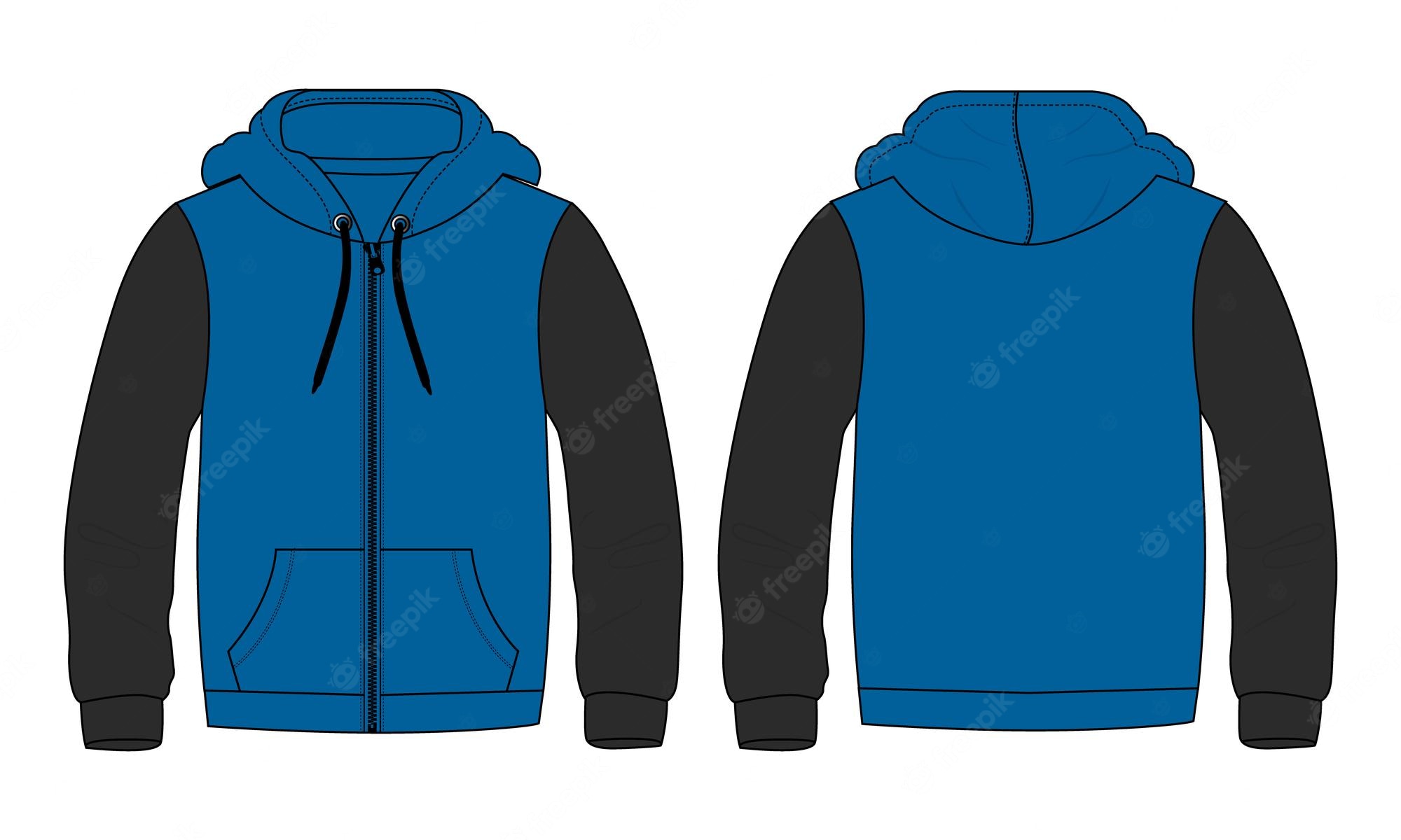 Detail Navy Blue Hoodie Template Nomer 9