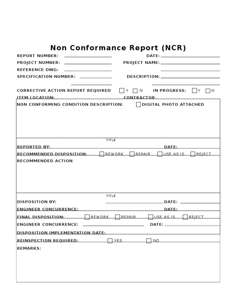 Detail Ncr Report Template Nomer 37
