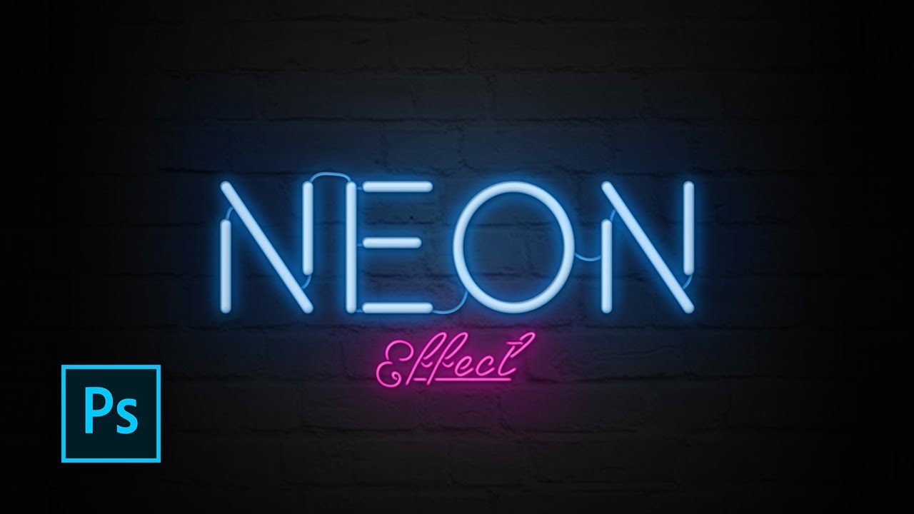 Neon Text Photoshop Template - KibrisPDR