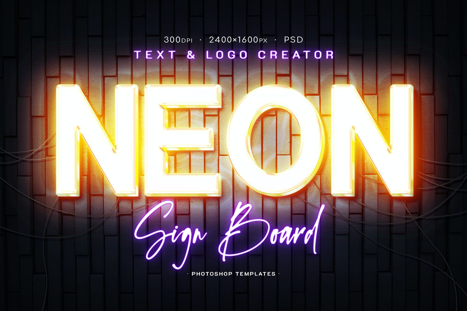 Detail Neon Text Photoshop Template Nomer 26