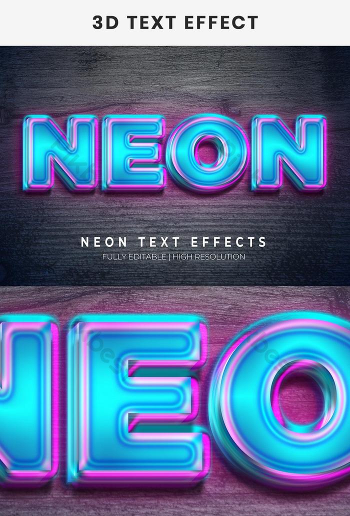 Detail Neon Text Photoshop Template Nomer 33