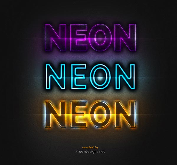 Detail Neon Text Photoshop Template Nomer 40