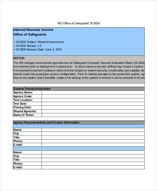 Detail Network Assessment Document Template Nomer 2