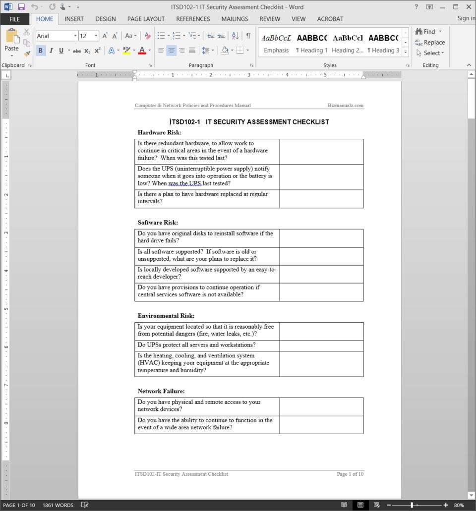 Detail Network Assessment Document Template Nomer 12