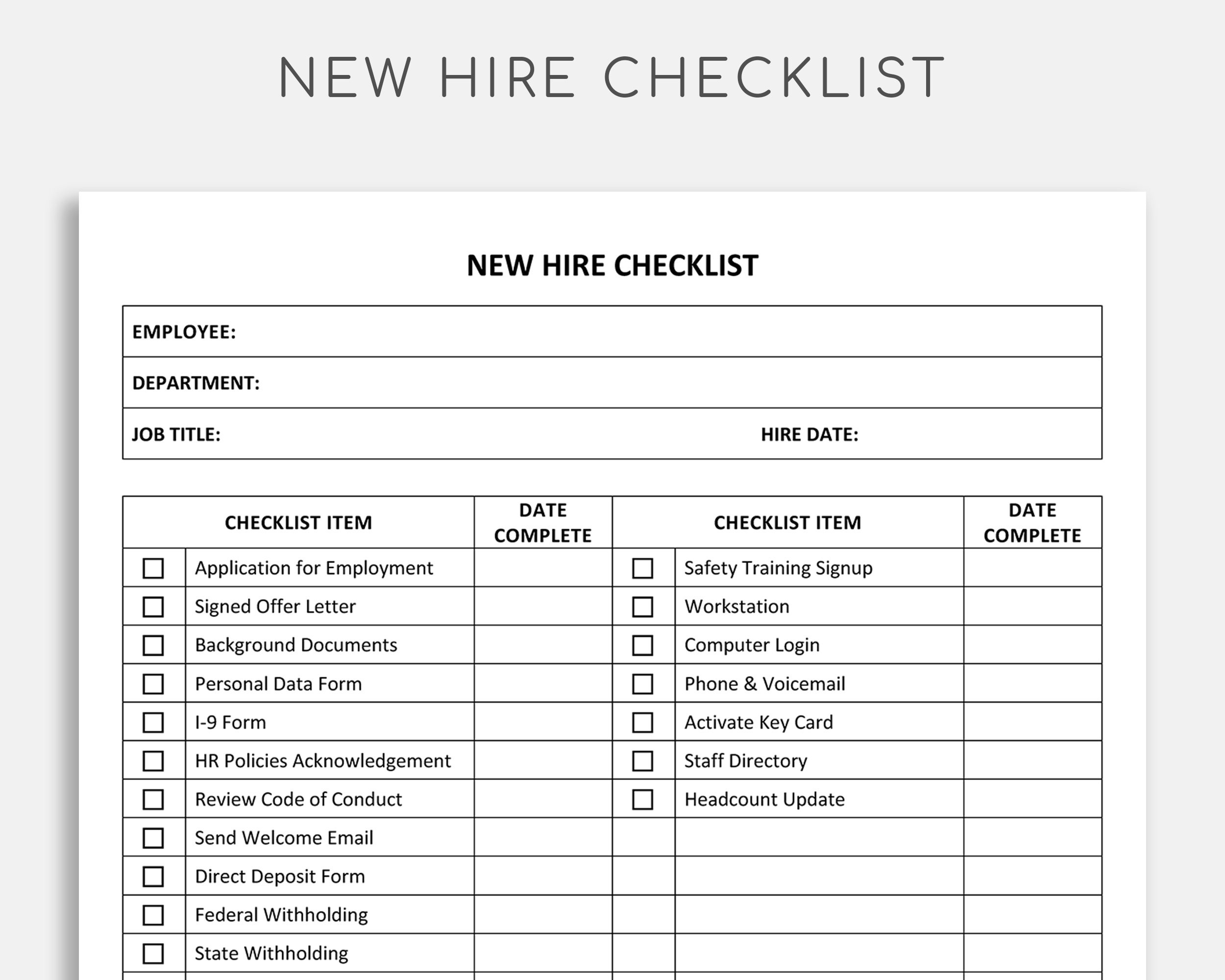 Detail New Employee Template Nomer 14