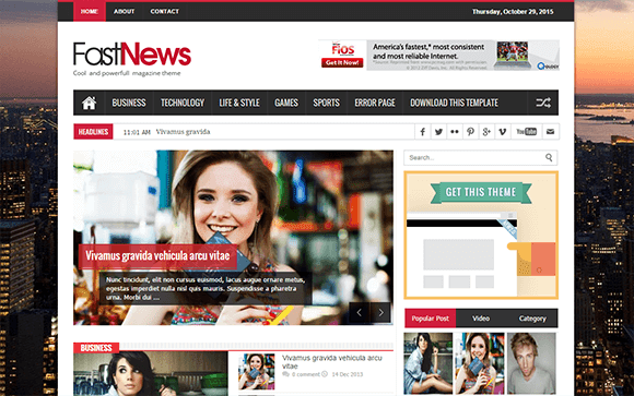 Detail News Blogger Template Nomer 21