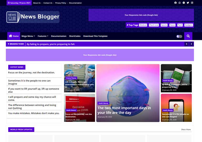 Detail News Blogger Template Nomer 24