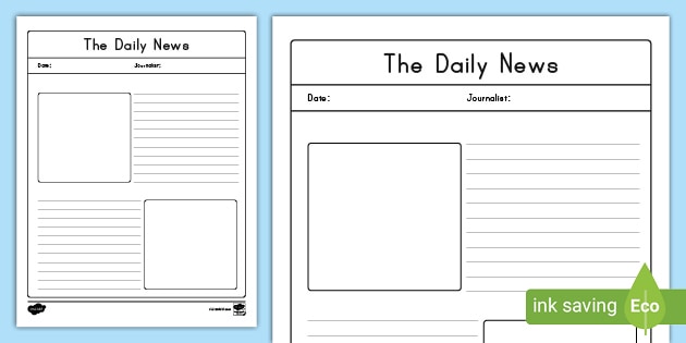 Detail Newspaper Template Worksheet Nomer 2