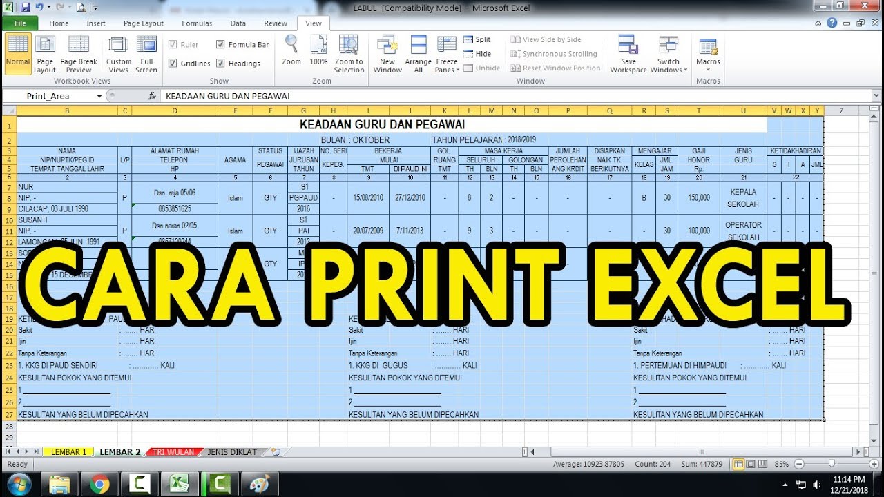 Ngeprint Excel Tanpa Gambar - KibrisPDR