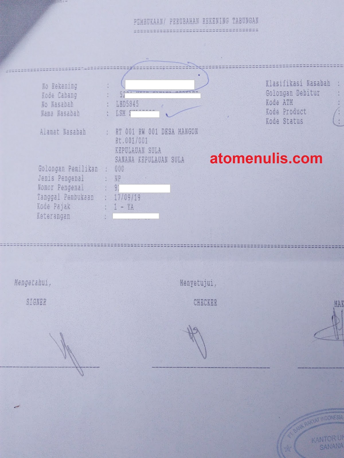 Detail Nomor Rekening Di Buku Tabungan Bri Nomer 43