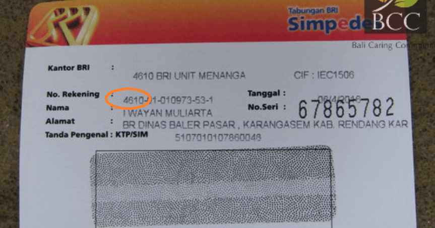 Detail Nomor Rekening Di Buku Tabungan Bri Nomer 6