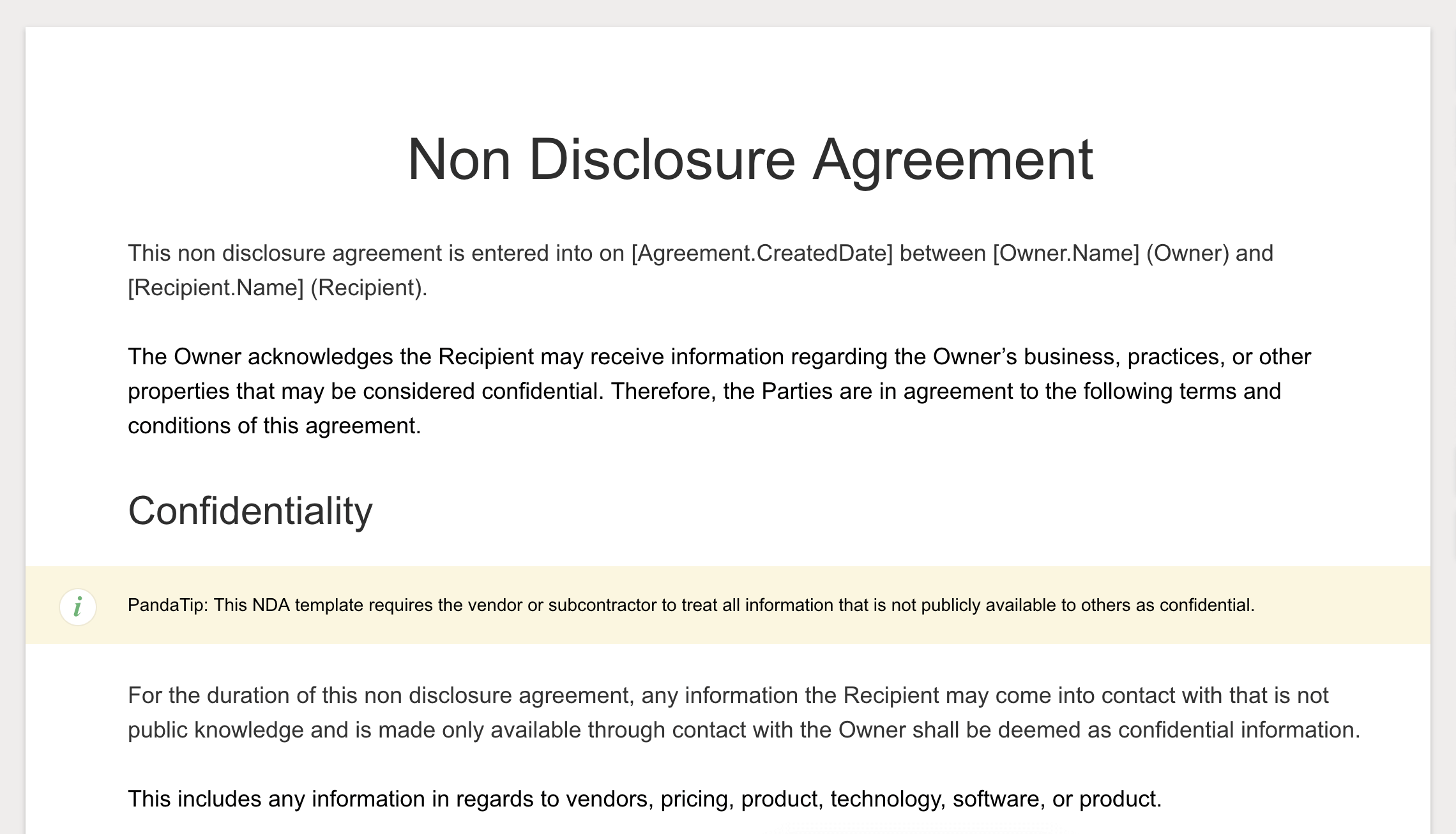 Detail Non Disclosure Form Template Nomer 20