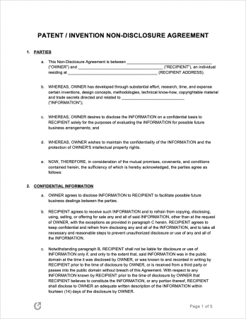 Detail Non Disclosure Form Template Nomer 28