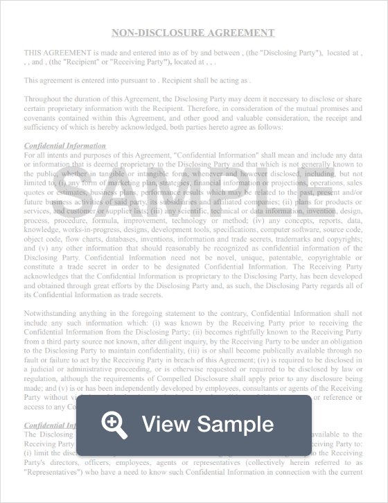 Detail Non Disclosure Form Template Nomer 49