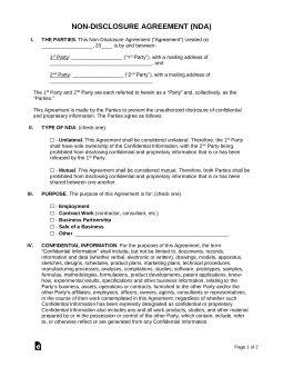 Detail Non Disclosure Form Template Nomer 52