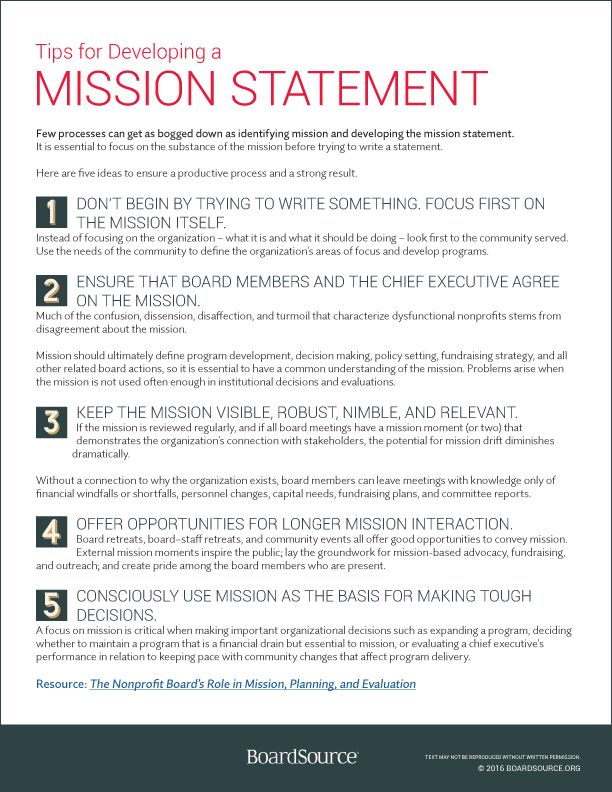 Detail Nonprofit Mission Statement Template Nomer 8