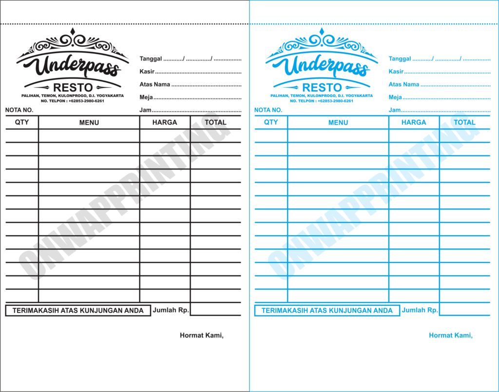 Detail Nota Online Shop Desain Nomer 21