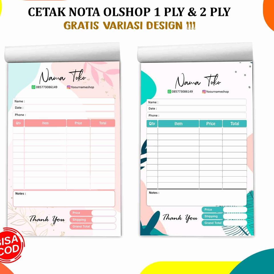 Detail Nota Online Shop Desain Nomer 43