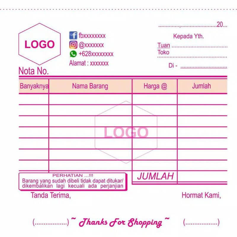 Detail Nota Online Shop Desain Nomer 7