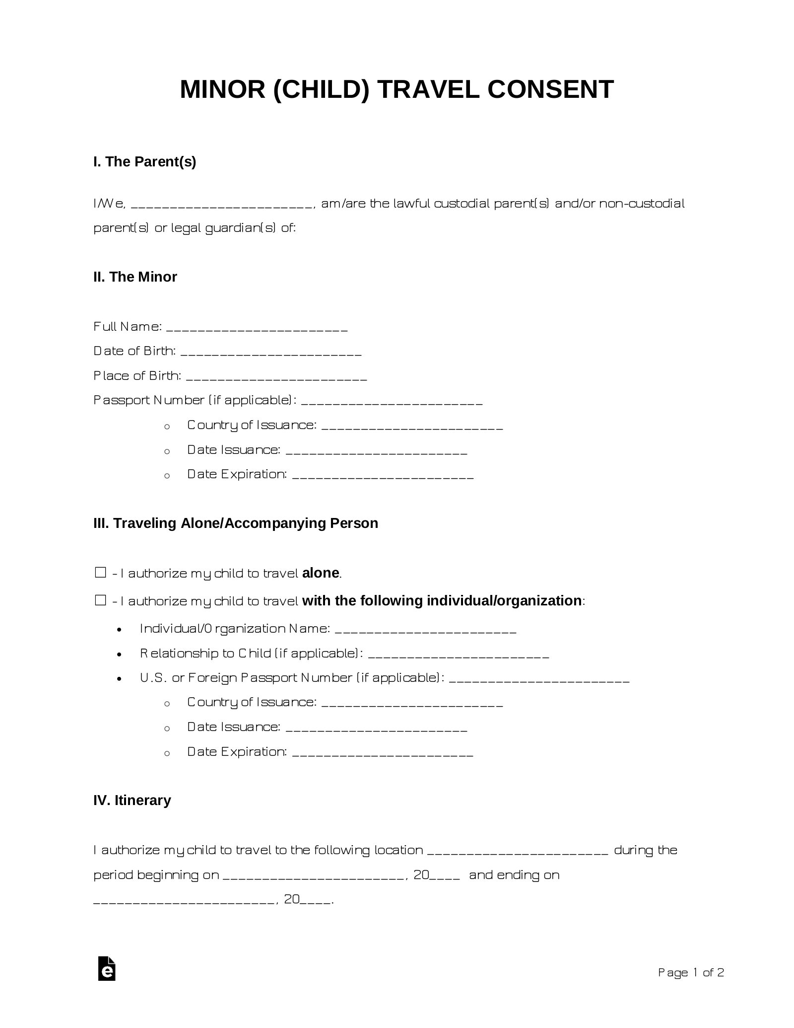 Notarized Travel Consent Letter Template - KibrisPDR