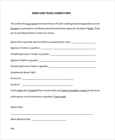 Detail Notarized Travel Consent Letter Template Nomer 23