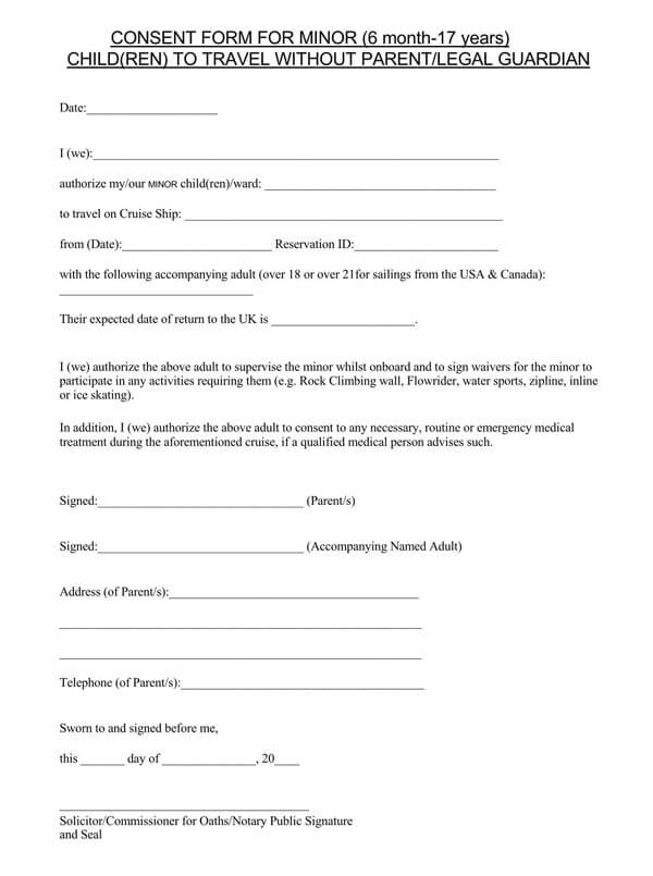 Detail Notarized Travel Consent Letter Template Nomer 24