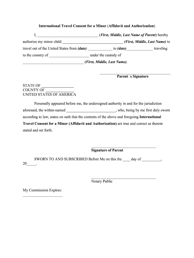 Detail Notarized Travel Consent Letter Template Nomer 29