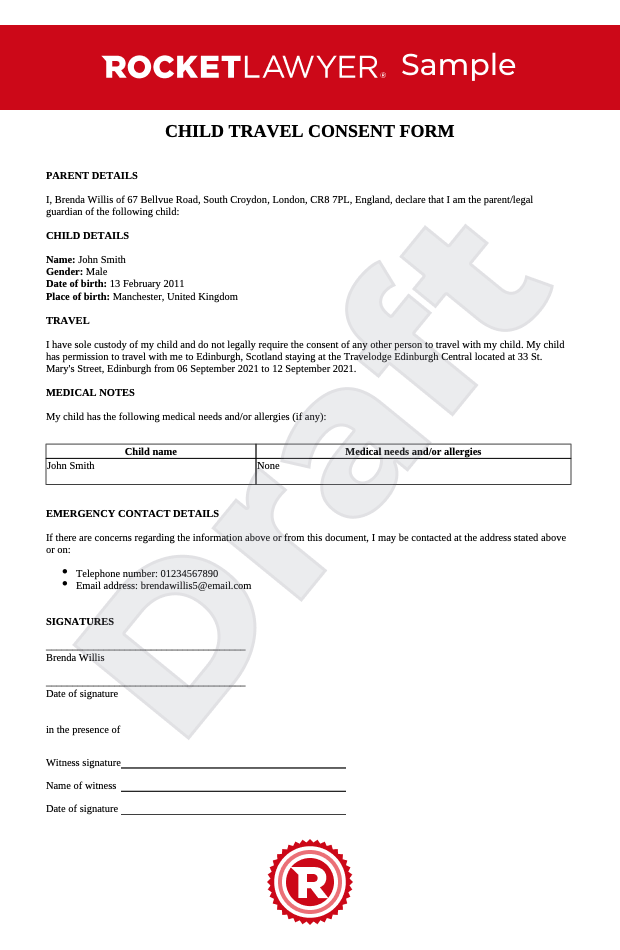 Detail Notarized Travel Consent Letter Template Nomer 45