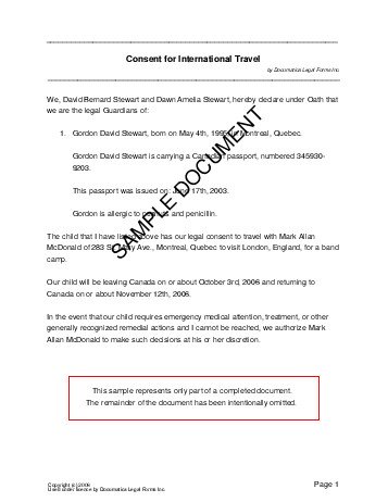 Detail Notarized Travel Consent Letter Template Nomer 47