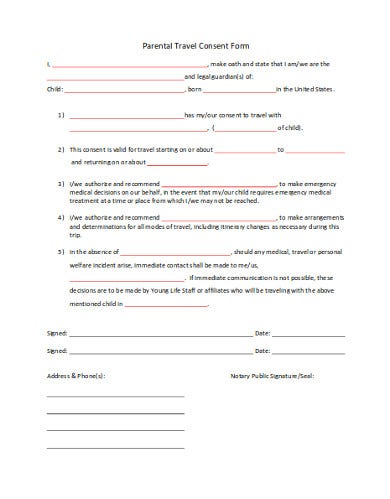 Download Notarized Travel Consent Letter Template Nomer 51