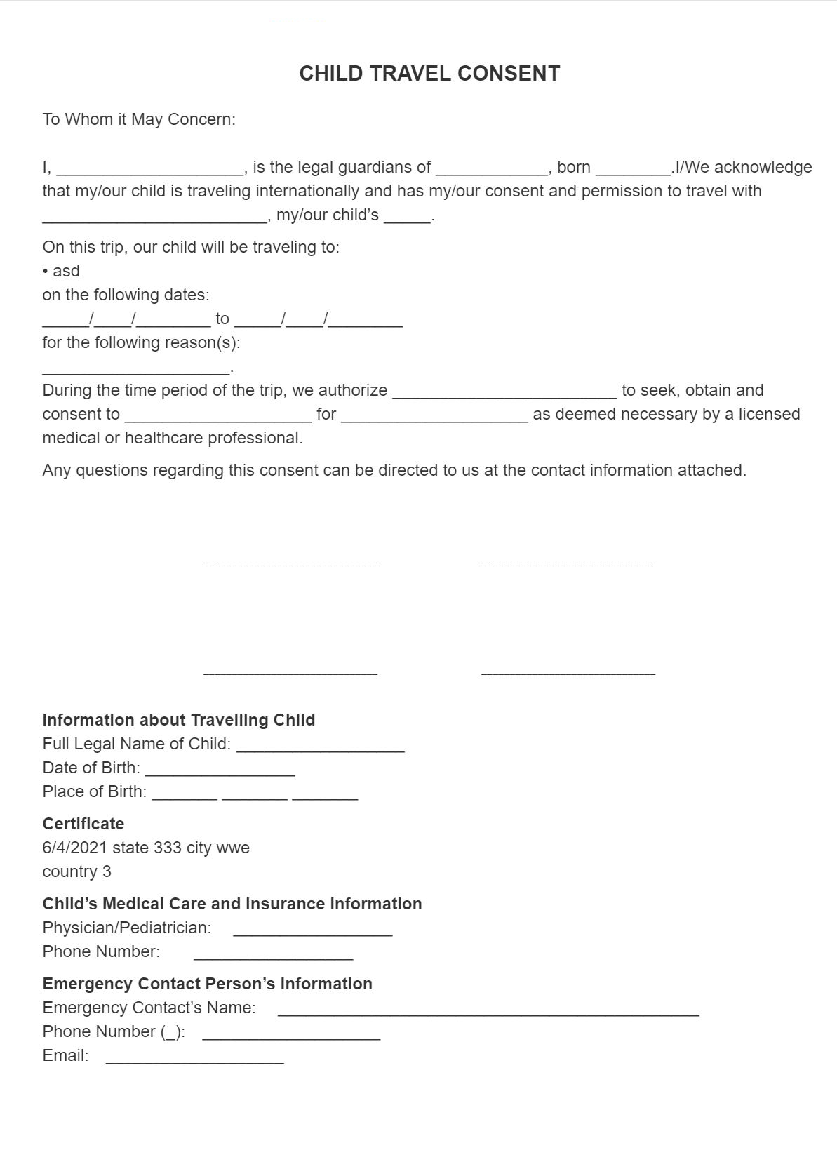 Detail Notarized Travel Consent Letter Template Nomer 9