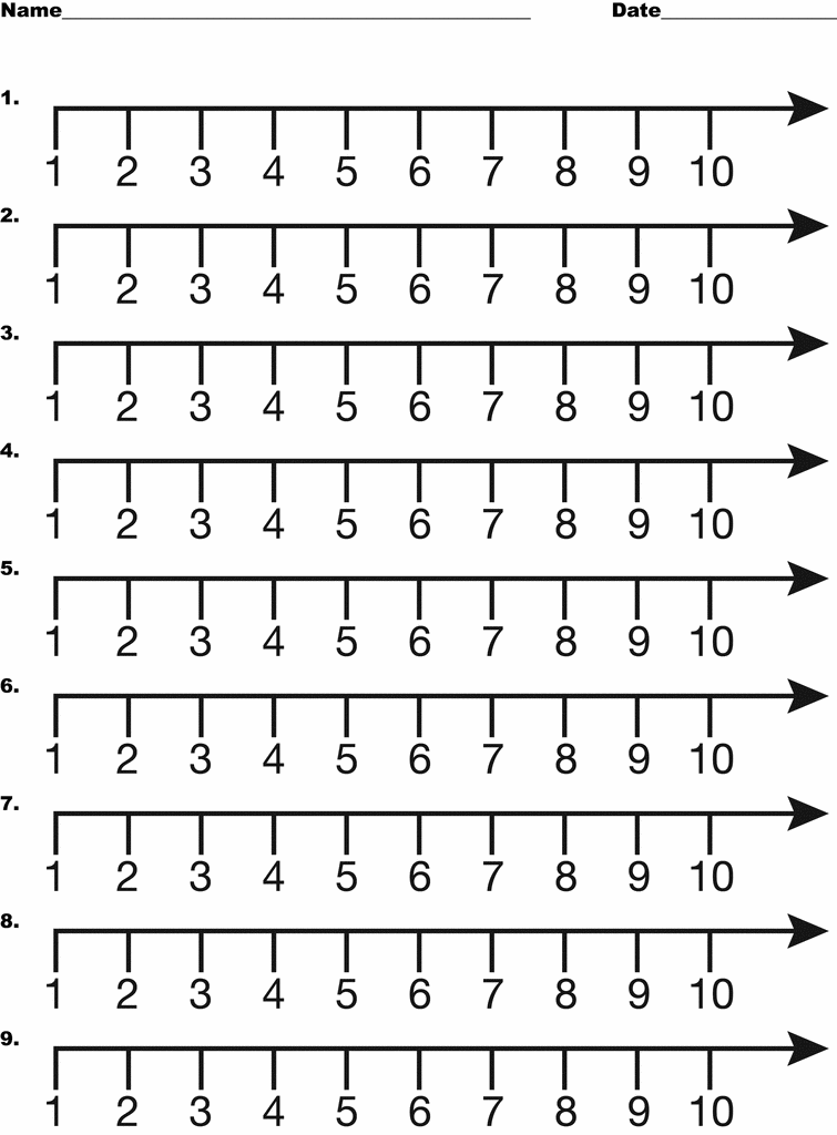 Detail Number Line Template 0 10 Nomer 24