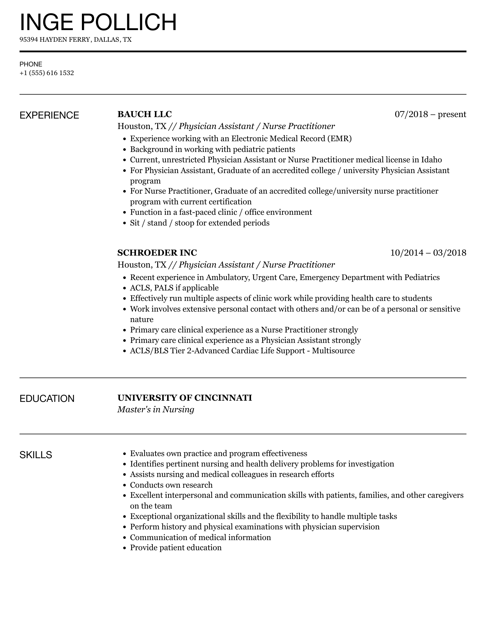 Detail Nurse Practitioner Resume Template Nomer 15