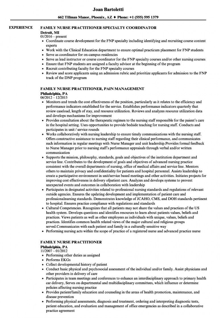 Detail Nurse Practitioner Resume Template Nomer 29