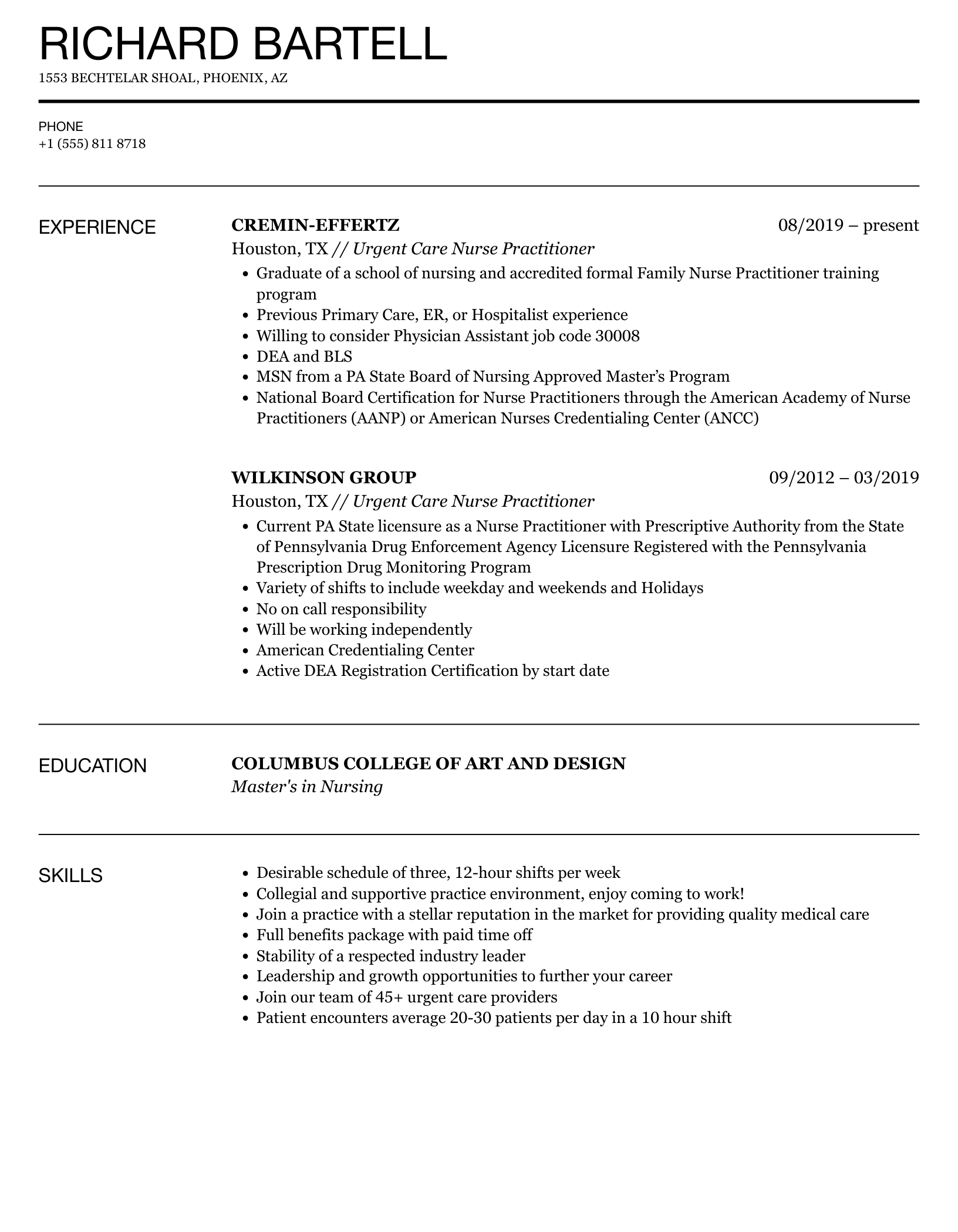 Detail Nurse Practitioner Resume Template Nomer 31