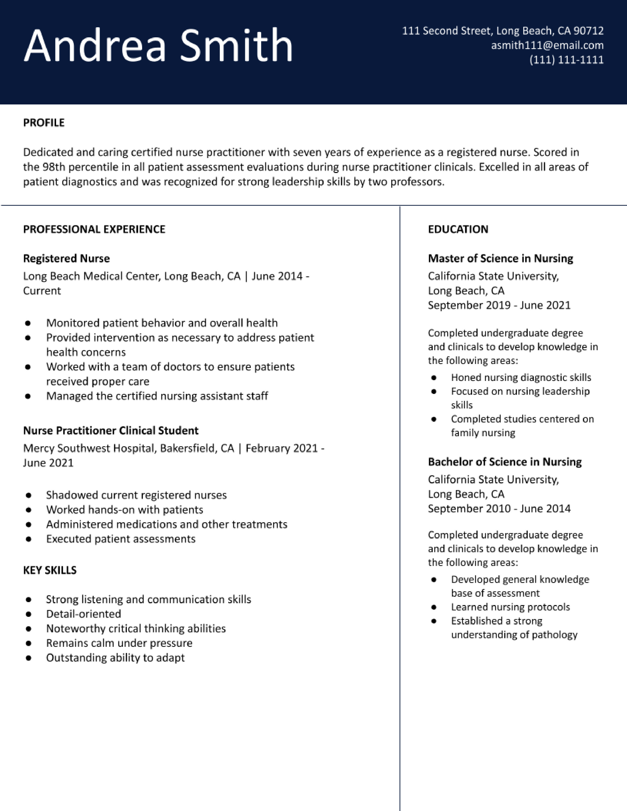 Detail Nurse Practitioner Resume Template Nomer 34