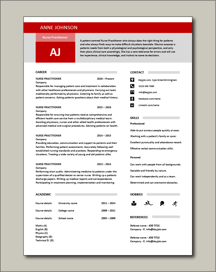 Detail Nurse Practitioner Resume Template Nomer 38