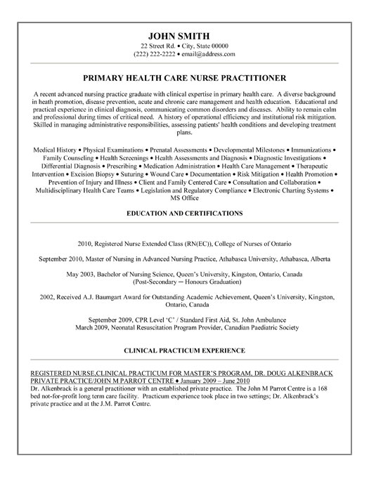 Detail Nurse Practitioner Resume Template Nomer 49