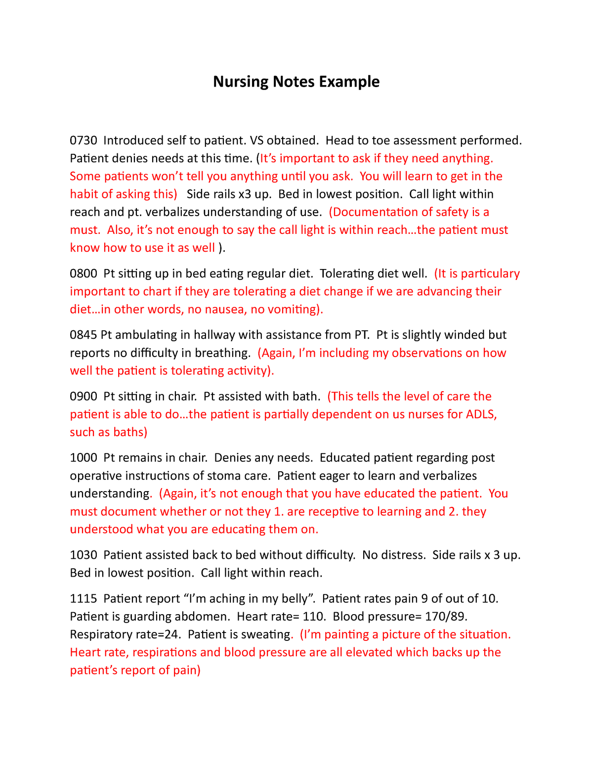 Detail Nursing Notes Template Nomer 21