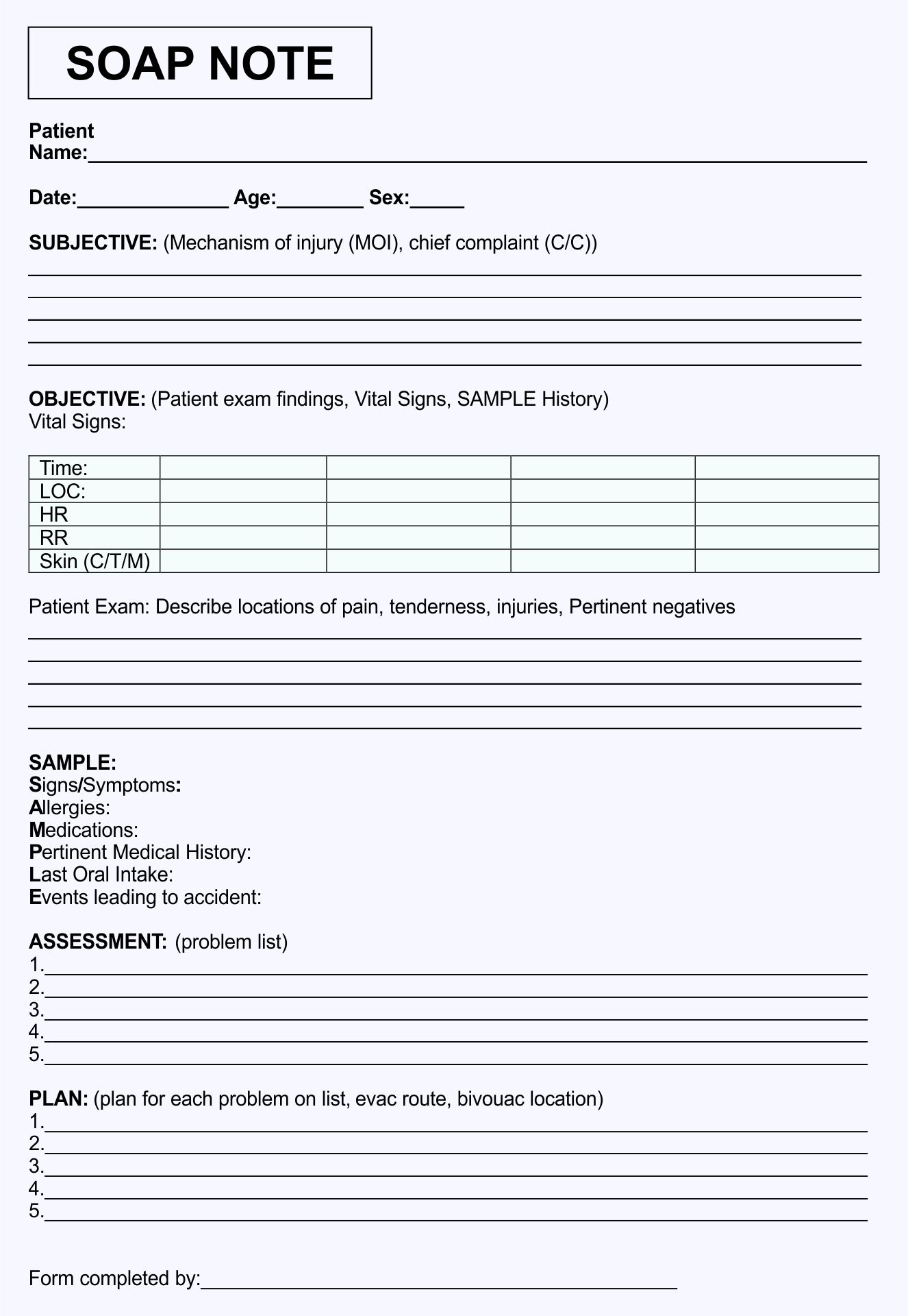 Detail Nursing Notes Template Nomer 48