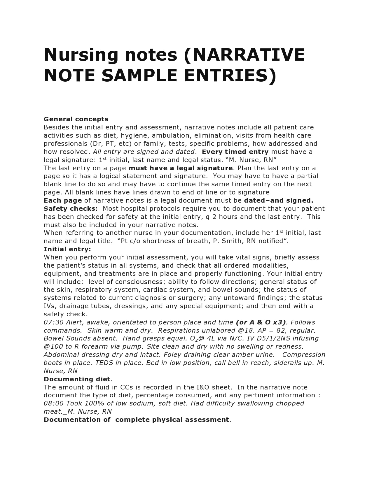 Detail Nursing Notes Template Nomer 8
