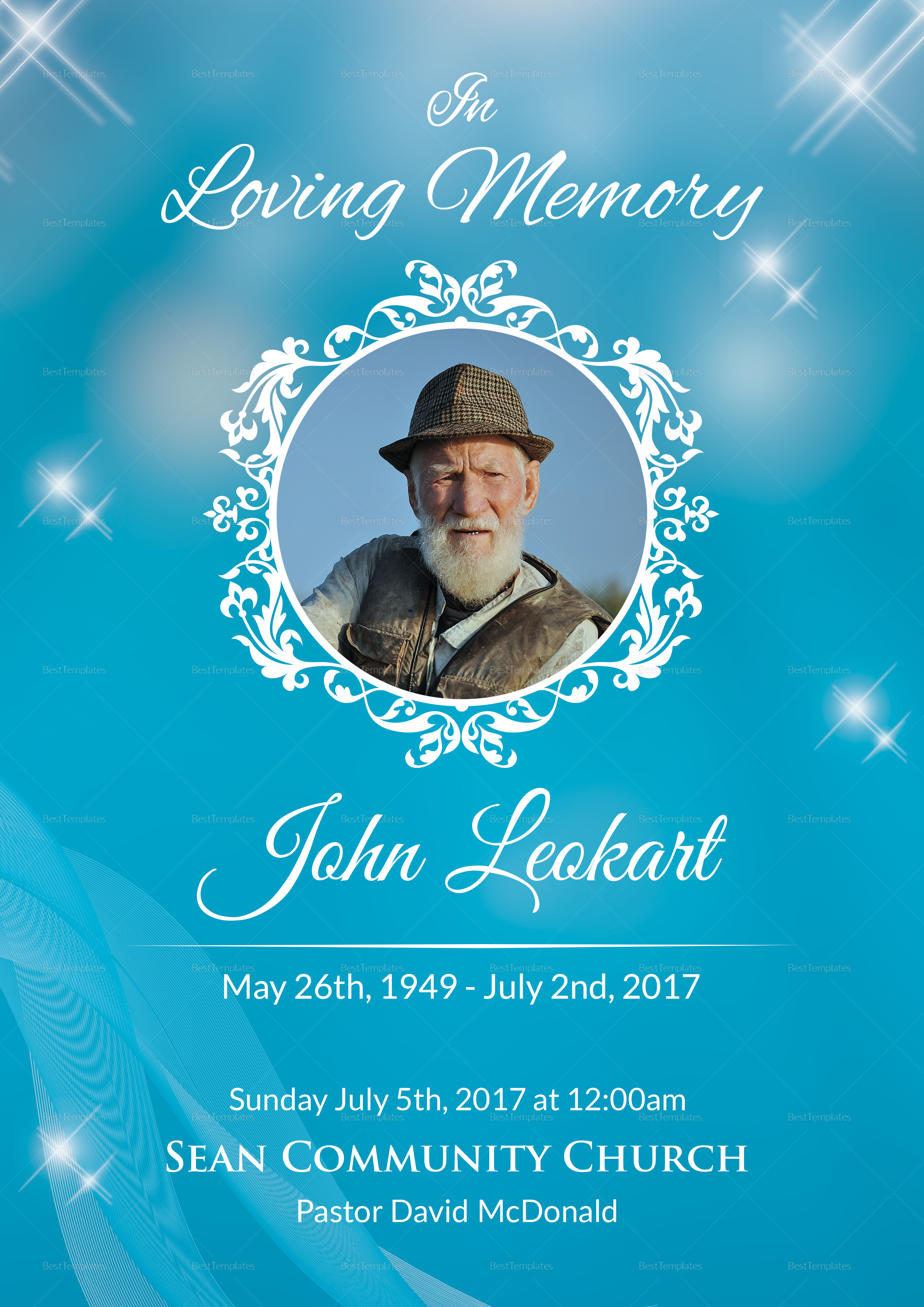 Detail Obituary Design Template Nomer 11