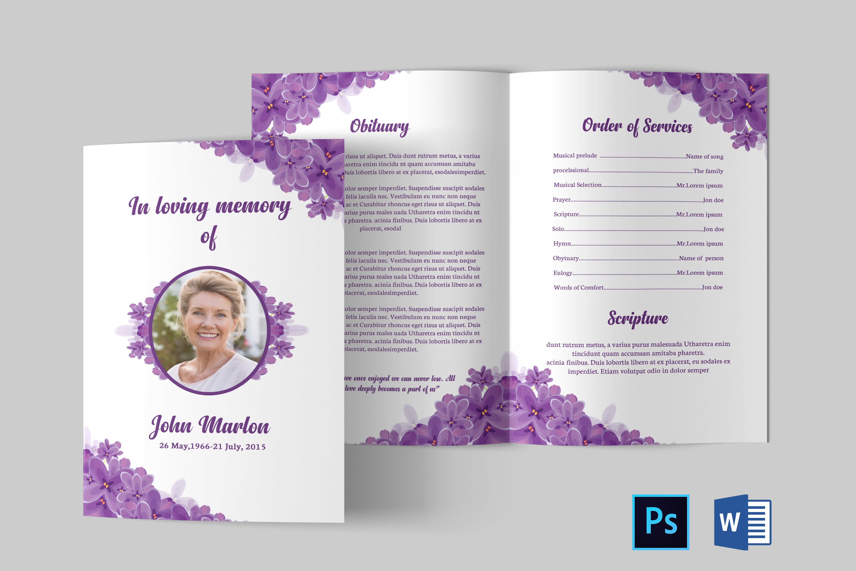 Detail Obituary Design Template Nomer 13