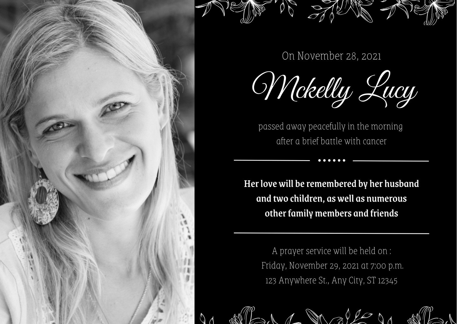 Detail Obituary Design Template Nomer 26