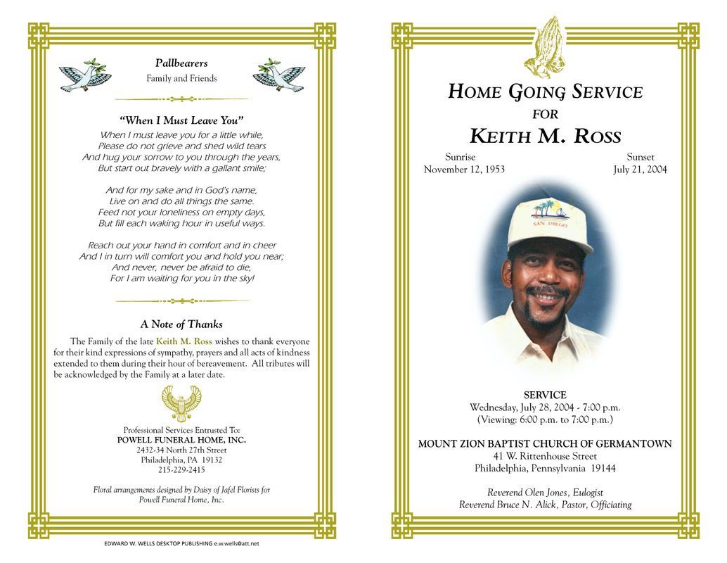 Detail Obituary Design Template Nomer 6