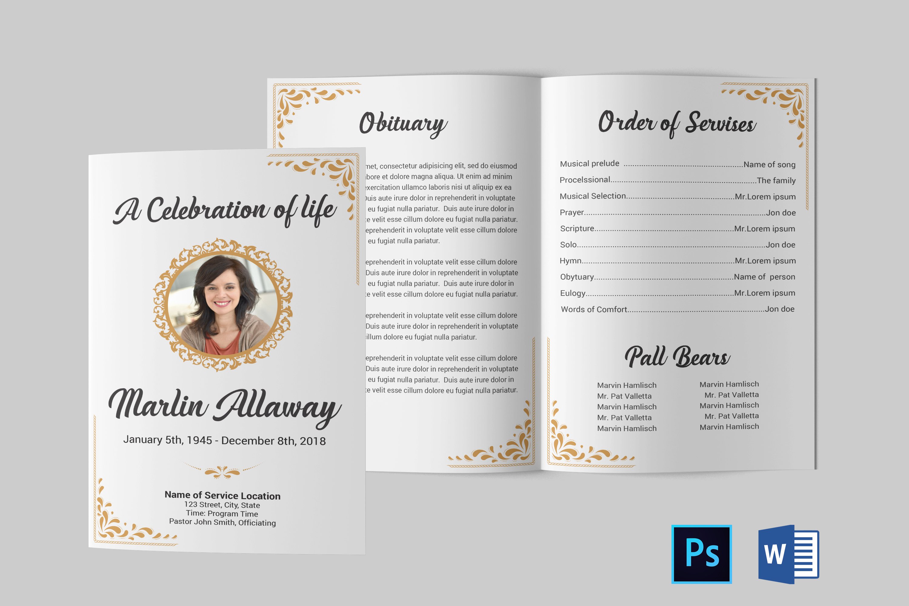 Detail Obituary Design Template Nomer 10