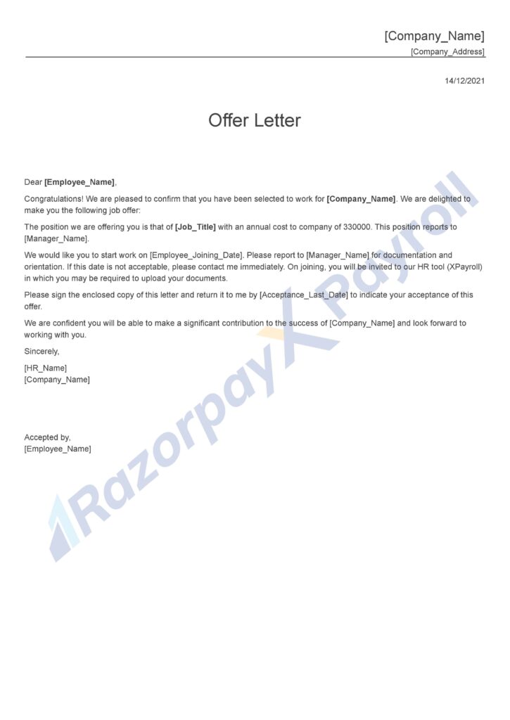 Detail Offer Letter Template Nomer 18