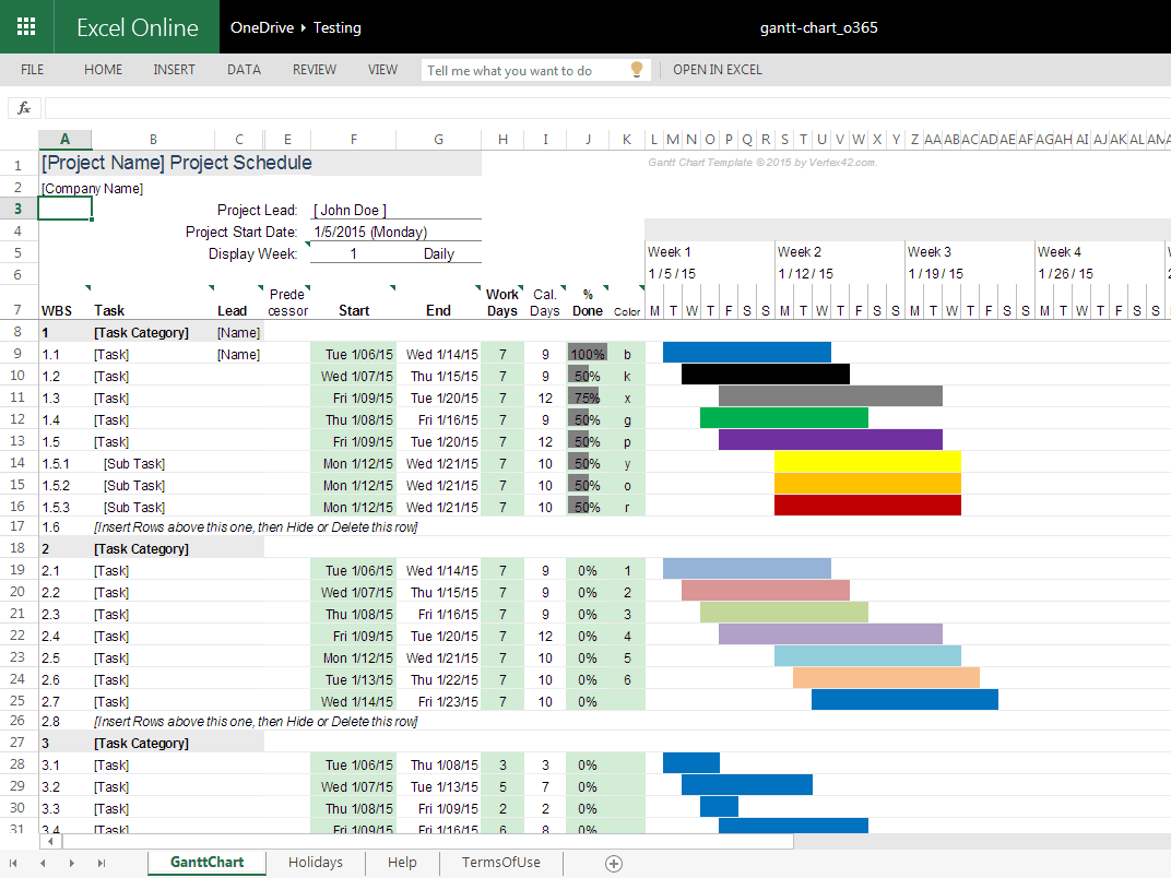 Detail Office Gantt Chart Template Nomer 16